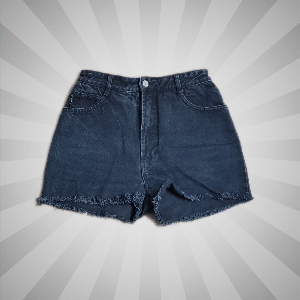 Bongo 90's Vintage Cut off Denim Jean Shorts ~ Sz 7 ~ Black ~ High Rise